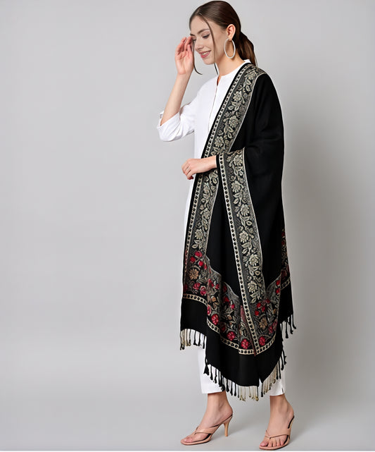 Premium Kashmiri Embroidered Wool Shawl – Elegant Winter Wrap for Women